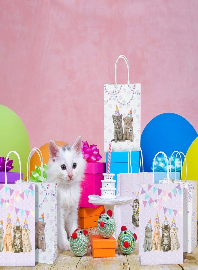 Yisong 12 Pcs Cat Party Favor Bags Cat Theme Goodie Bags Candy Treats Bag, Birthday Party Decoration Supplies, Pet Favors Pet Animal Birthday Supplies - Image 4